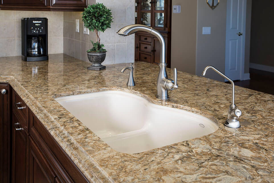 Large Kitchen Sink, Natural Stone Counter, Natural Stone in Kitchen 