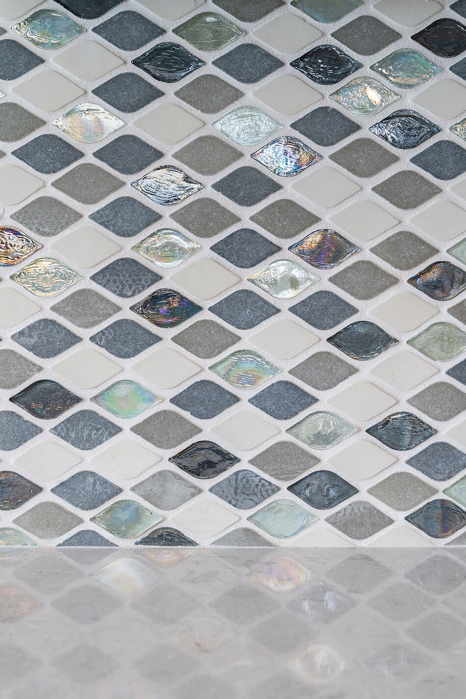 Capistrano Beach whole home remodel with glass tile backsplash