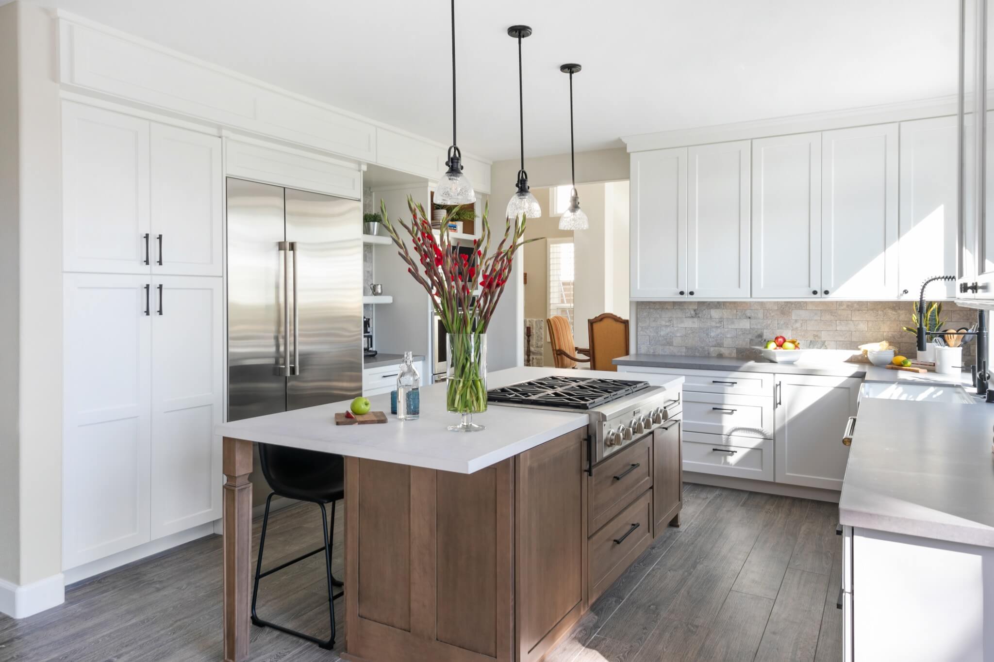 Grey-kitchen-remodel-with-wood-elements