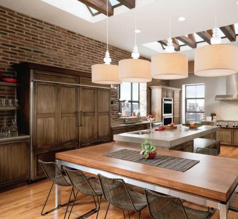 Warm kitchen brown cabinetry