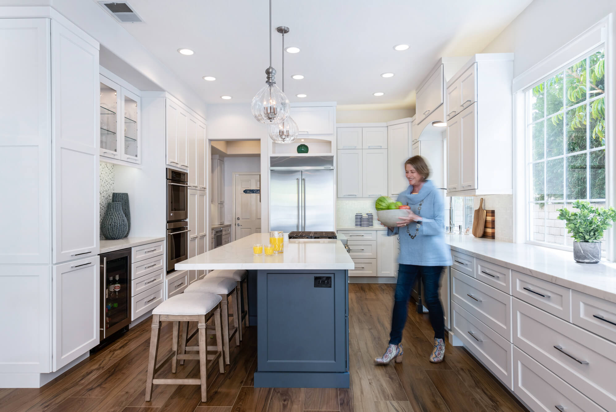 Blue & Brass Kitchen Remodel - Transitional - Kitchen - Houston