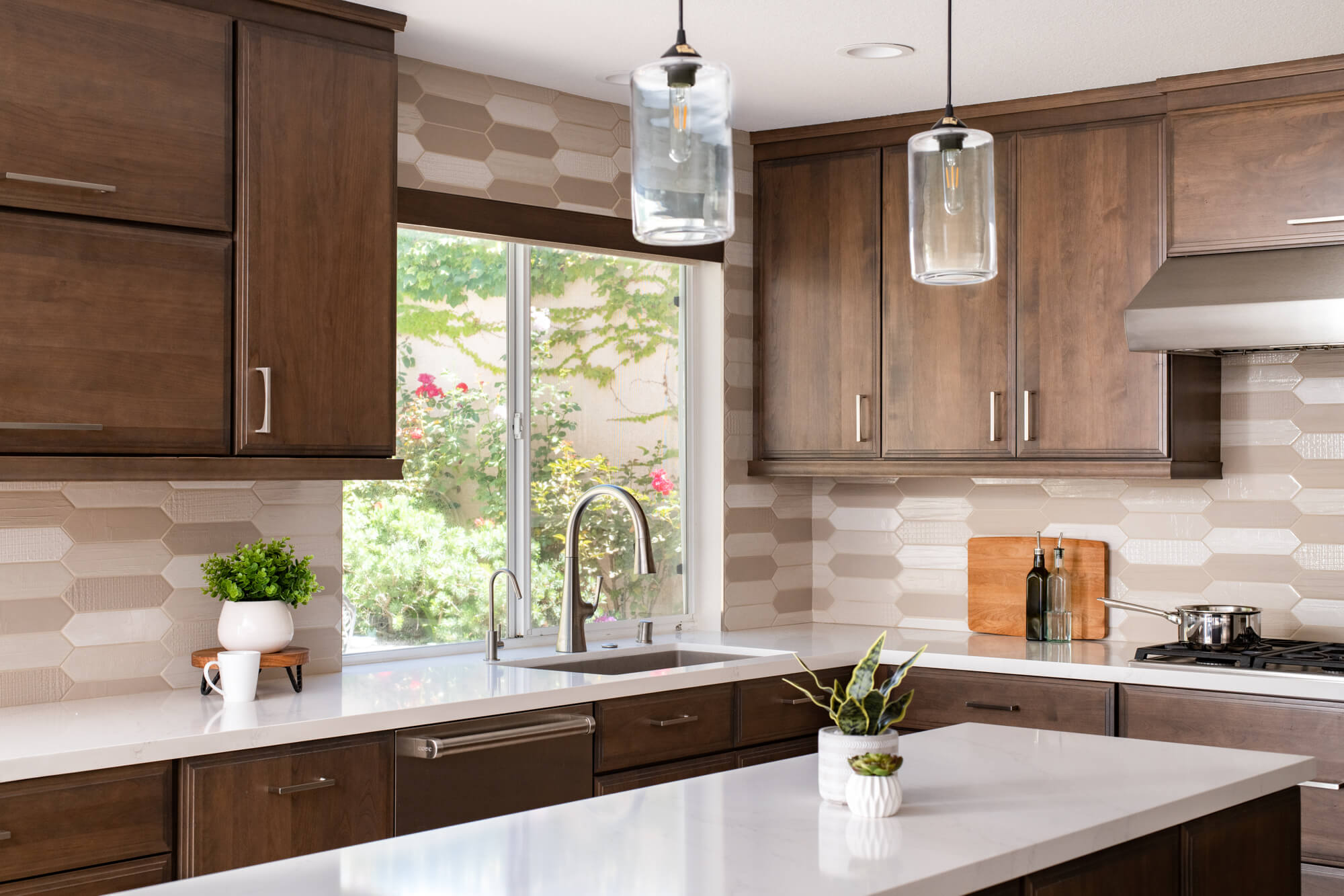 Long kitchen island in Rancho Santa Margarita kitchen remodel