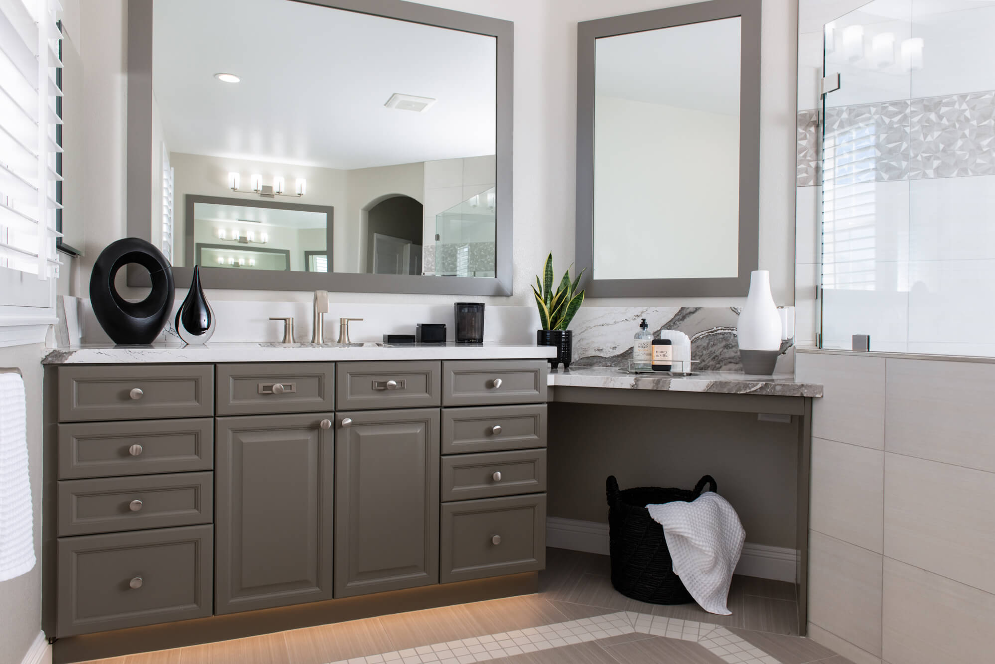 Under cabinet lighting in Mission Viejo bathroom vanity