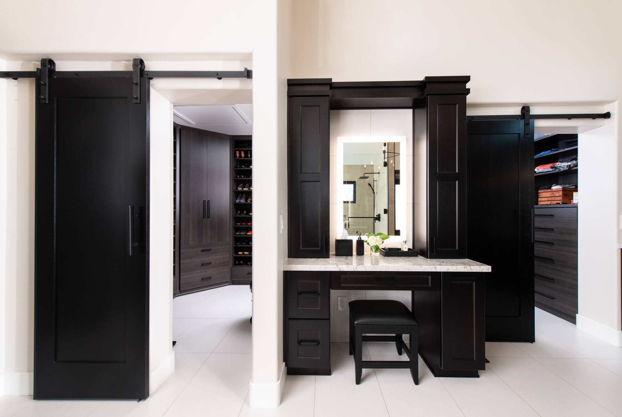 Walk-in cupboard in Bathroom Remodel