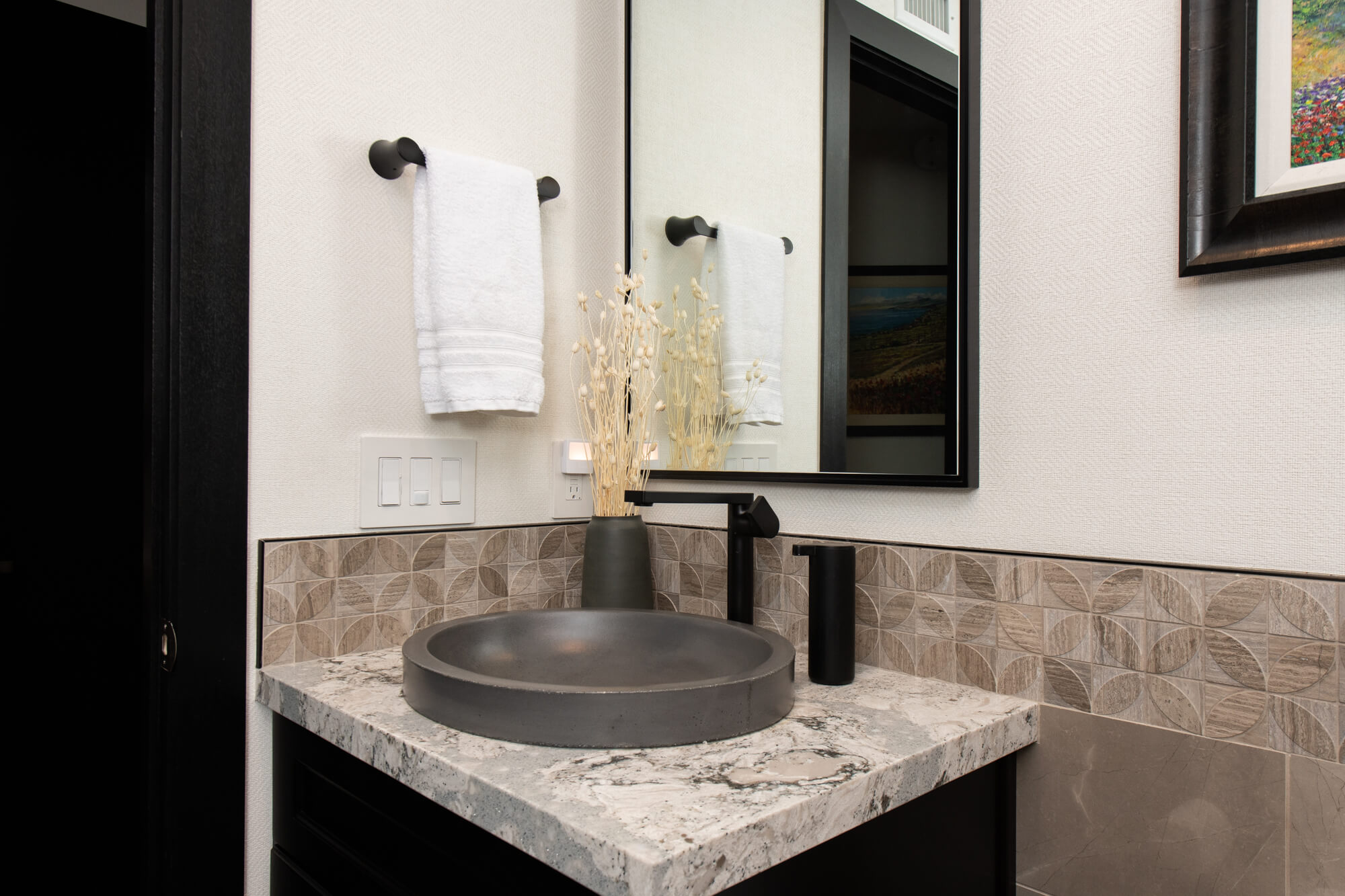 Bathroom Sink and Mirror