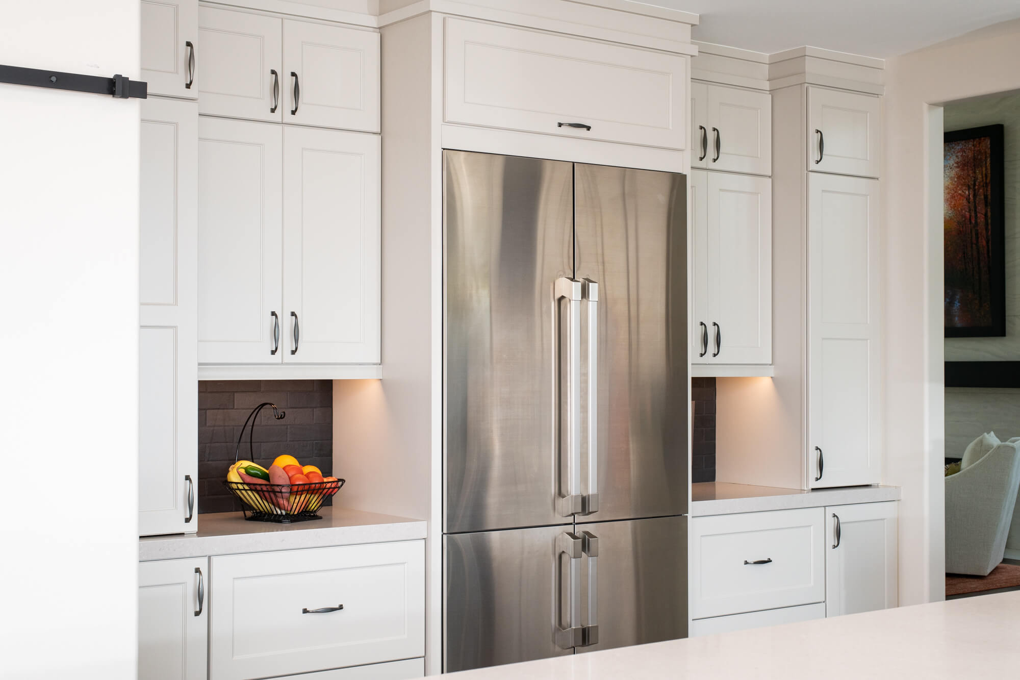 Kitchen Refridgerator and Cabinetry