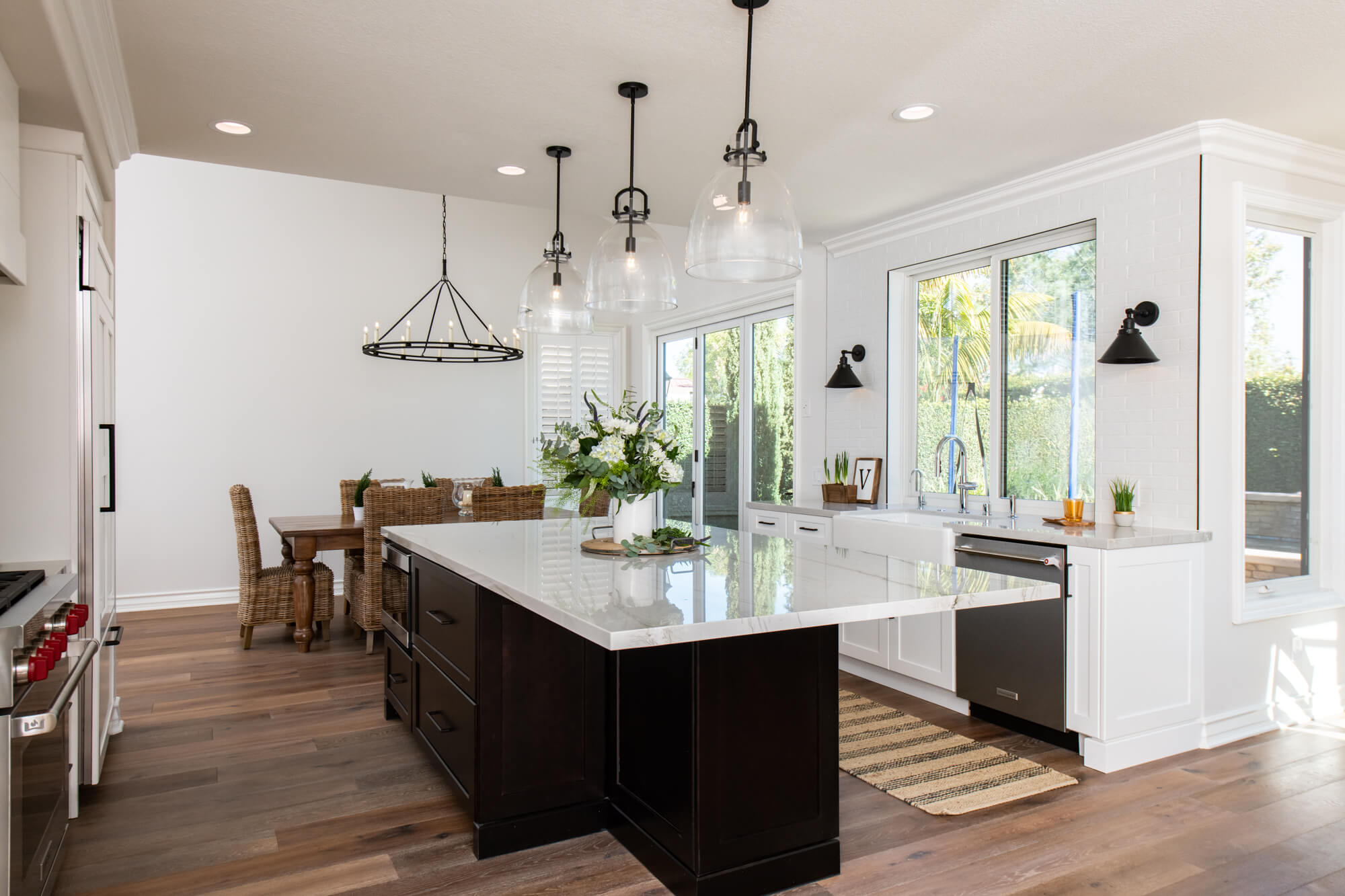 Kitchen with large windows for natural light