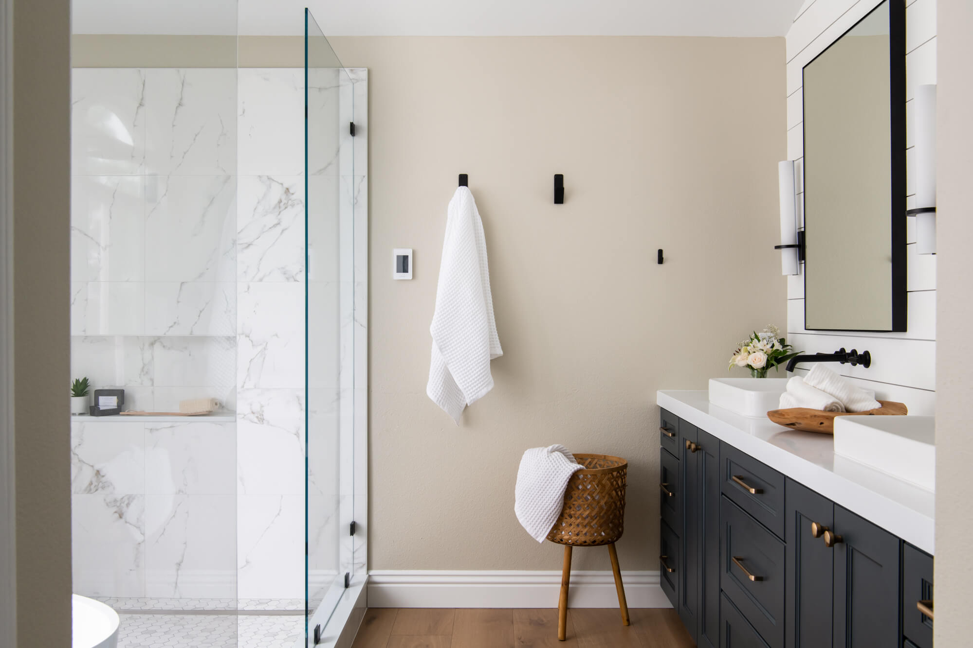 Bathroom Blue Cabinets