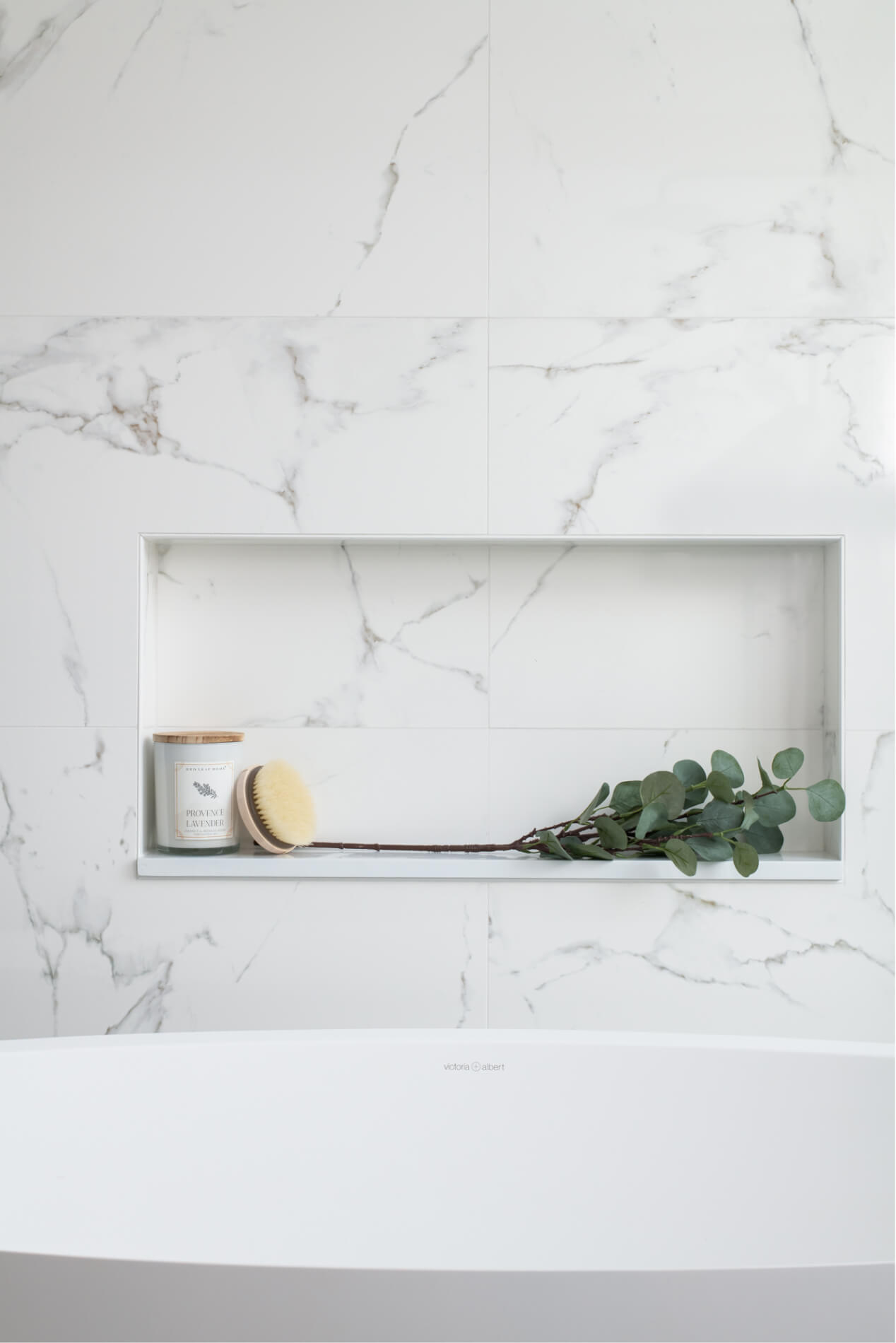 White Porcelain Tiled Walls