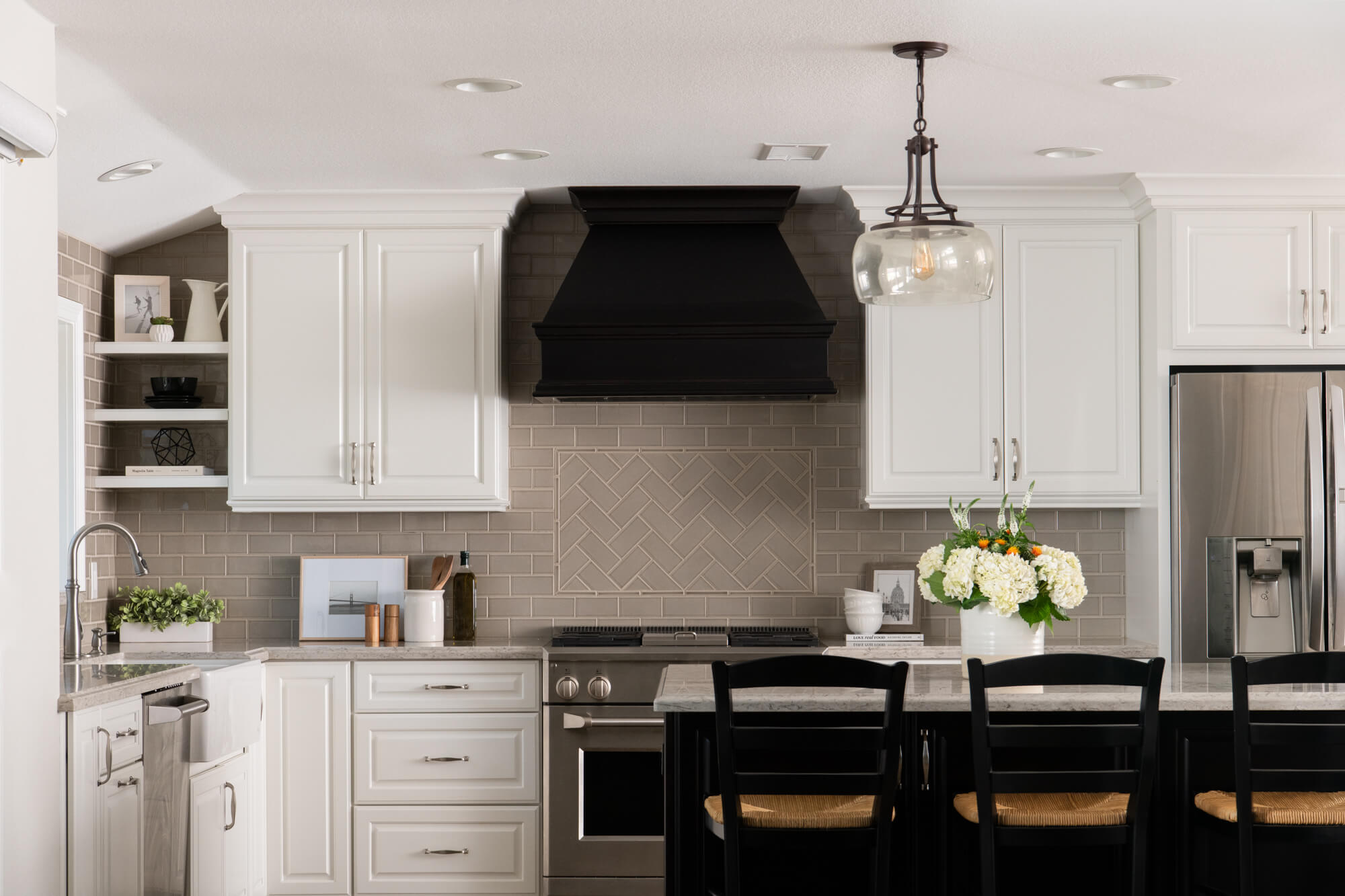 Timeless Contemporary Kitchen Remodel In Fountain Valley   Omega Dynasty Cabinets White 