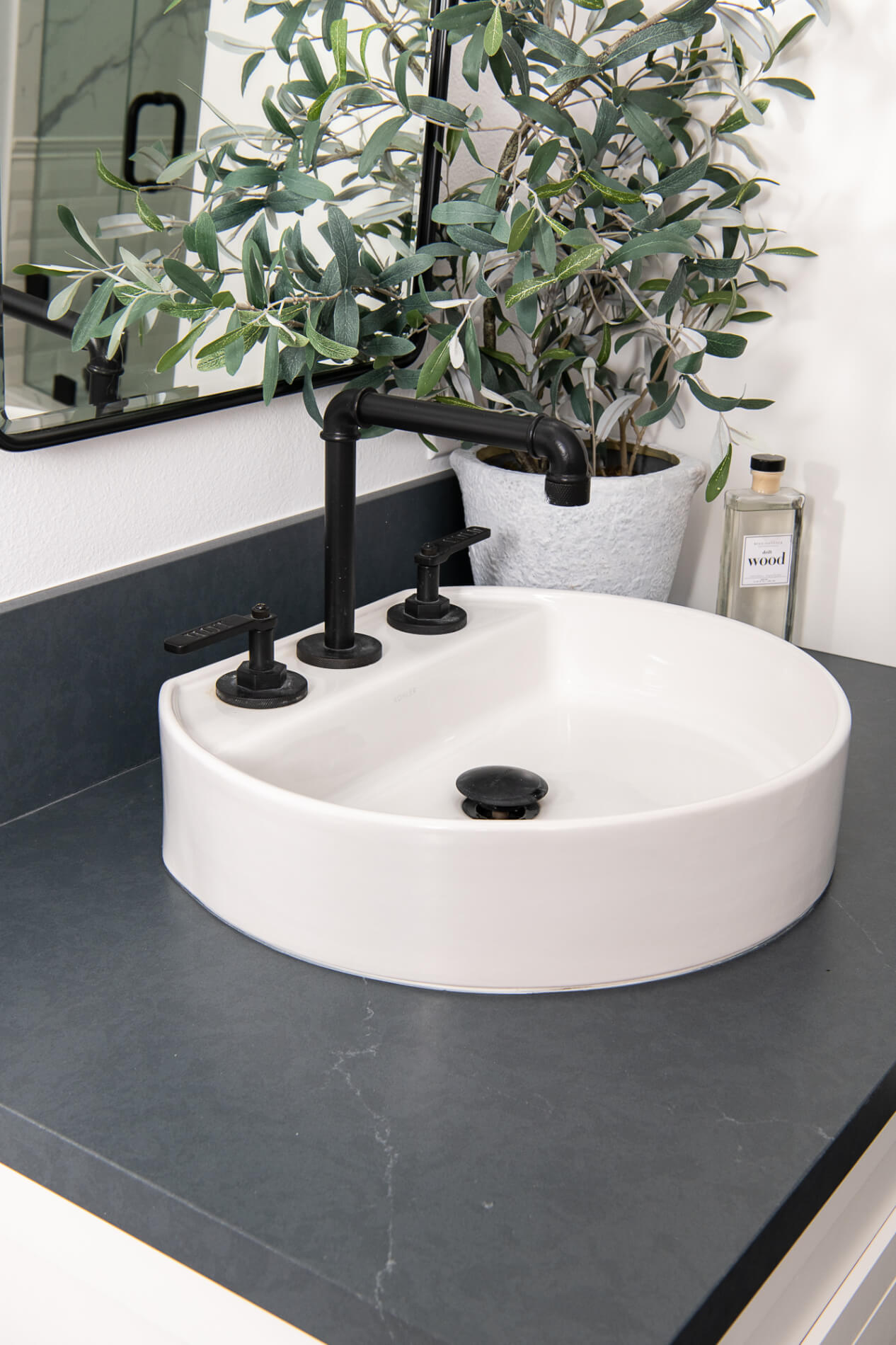 White Circular Vessel Sink