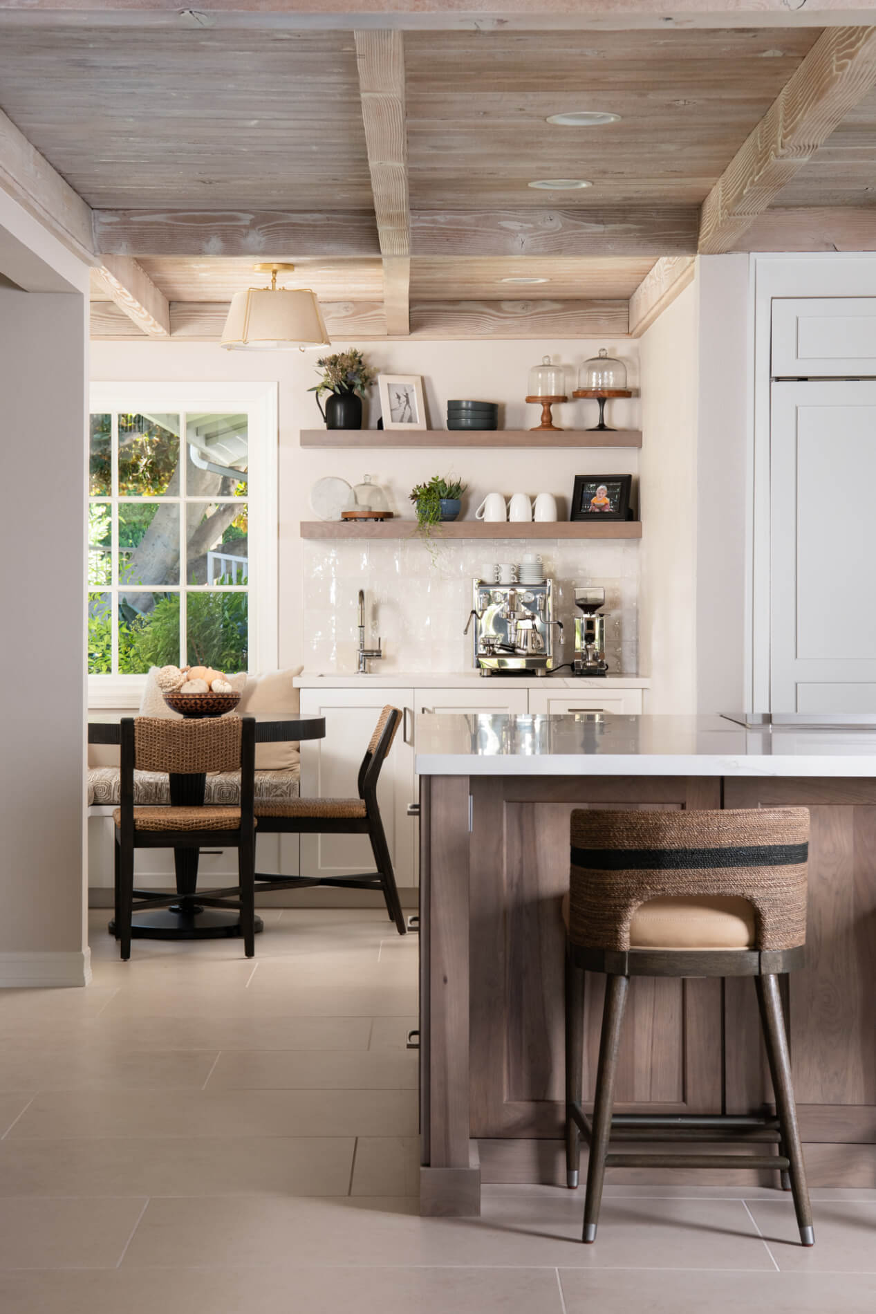 coffee-bar-with-pecan-floating-shelves-in-chinchilla-stain