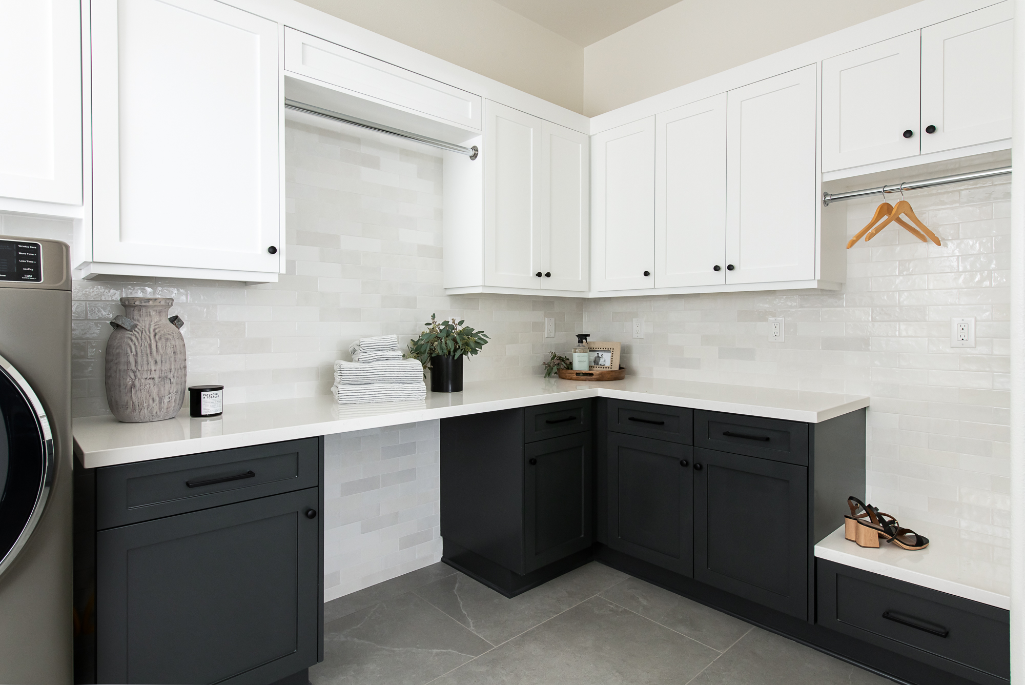 laundry-room-with-hanging-clothing-rack