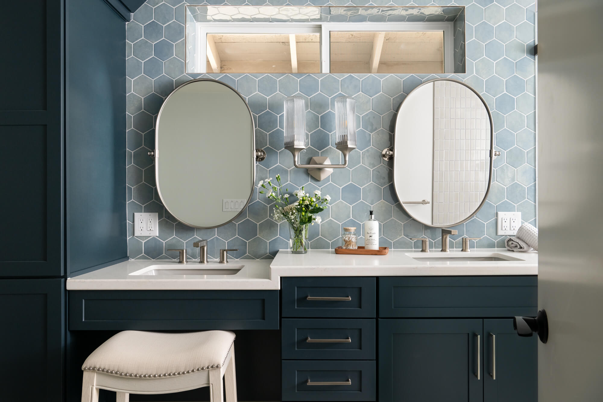 Kemper-cabinets-in-Maritime-finish-shaker-Marimac-doors-two-undermount-sinks-widespread-bathroom-faucet-in-brushed-nickel