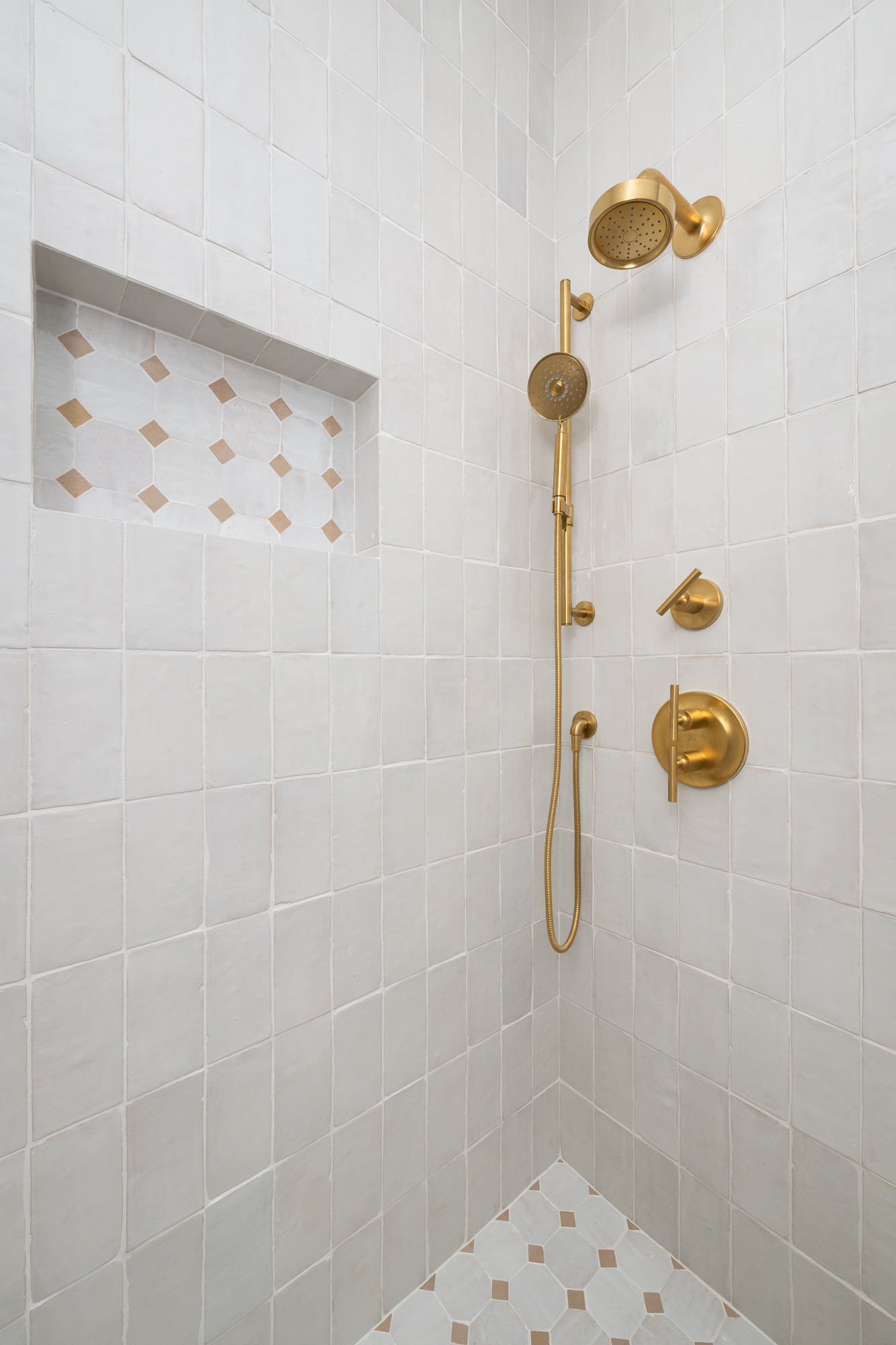 Sabine-sconce-Kohler-Purist-faucet-and-thermostatic-shower-set-with-handheld-brushed-modern-brass