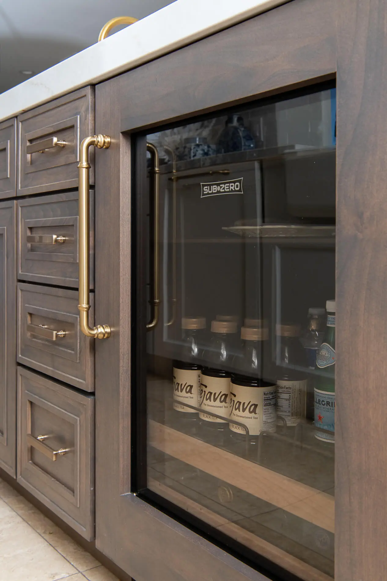 Convenience meets style with under-counter mini fridges.