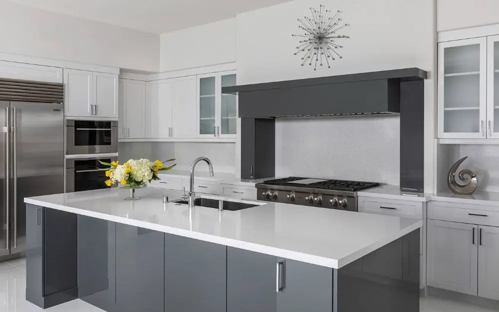 modern custom built-in cabinets make this kitchen shine.
