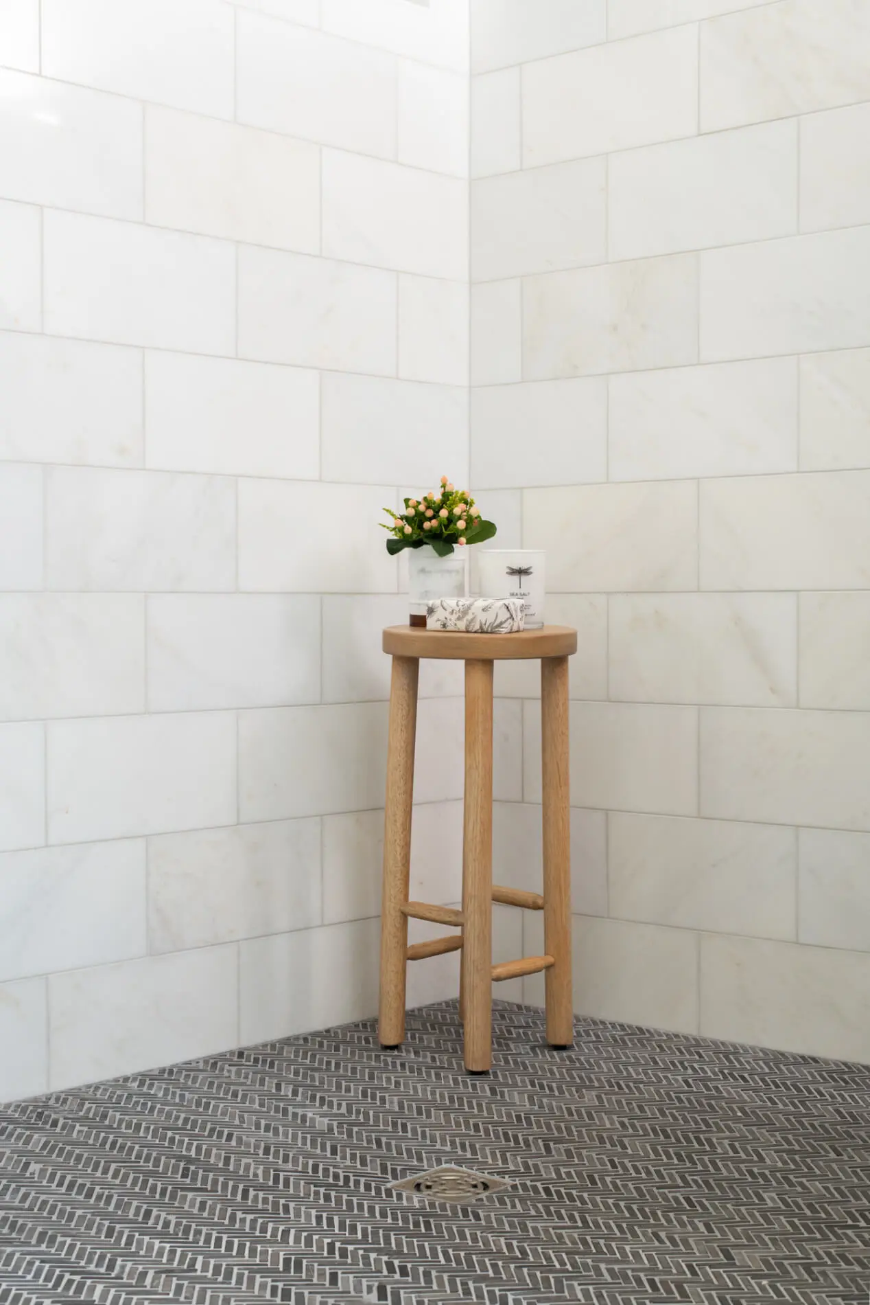 Irvine Master Shower Remodel With Two Toned Design