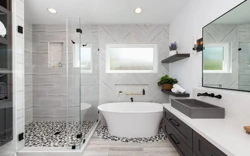 Walk-in shower with modern design