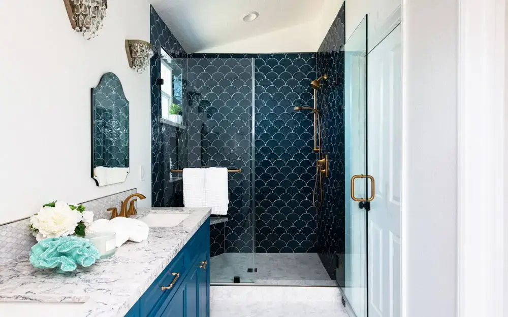 Tub-to-shower-conversion-in-master-bathroom-remodel - spa-like bathroom