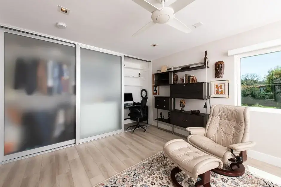 43-closets-converted-into-office-space-with-Italian-frosted-glass-sliding-doors - home office remodel