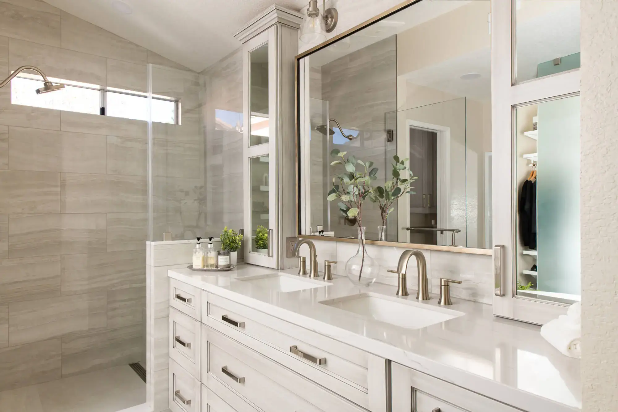 Foothill Ranch bathroom remodel with dual vanity