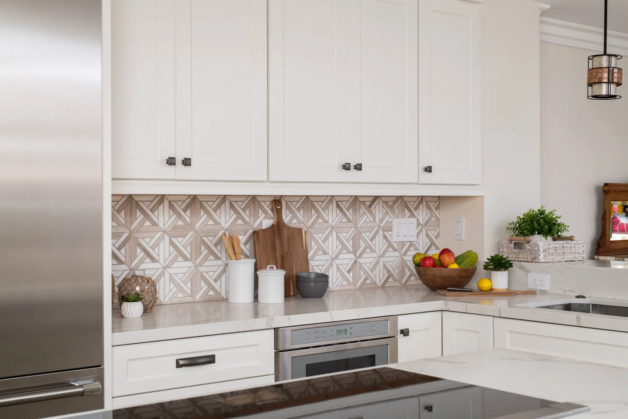 Spacious L Shaped Kitchen Design in Newport Beach Remodel