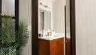 Sea-Pointe-Design-And-Remodel-powder-bath-remodel-with-double-framed-rectangular-mirror-in-brushed-nickel