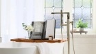 polished-nickel-and-wood-floor-mounted-tub-filler-with-shower-wand