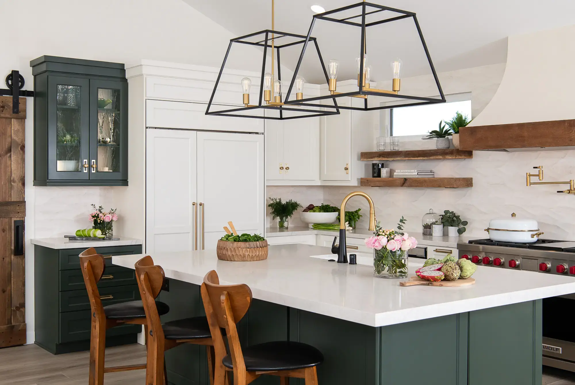 under-cabinet-LED-light-strip-with-remote-and-recessed-can-lighting