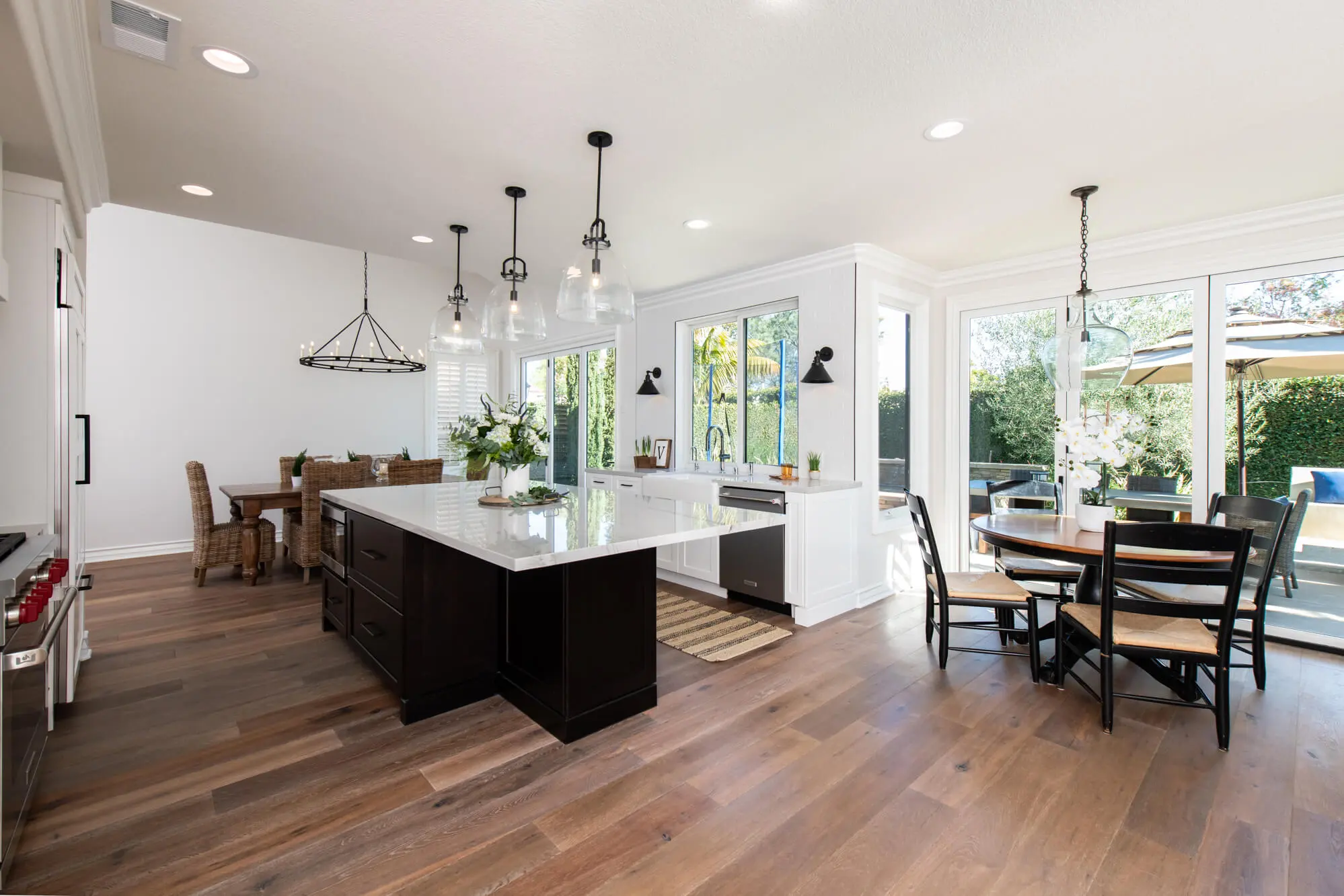 San Clemente Kitchen with Custom Hood and Waterfall Island