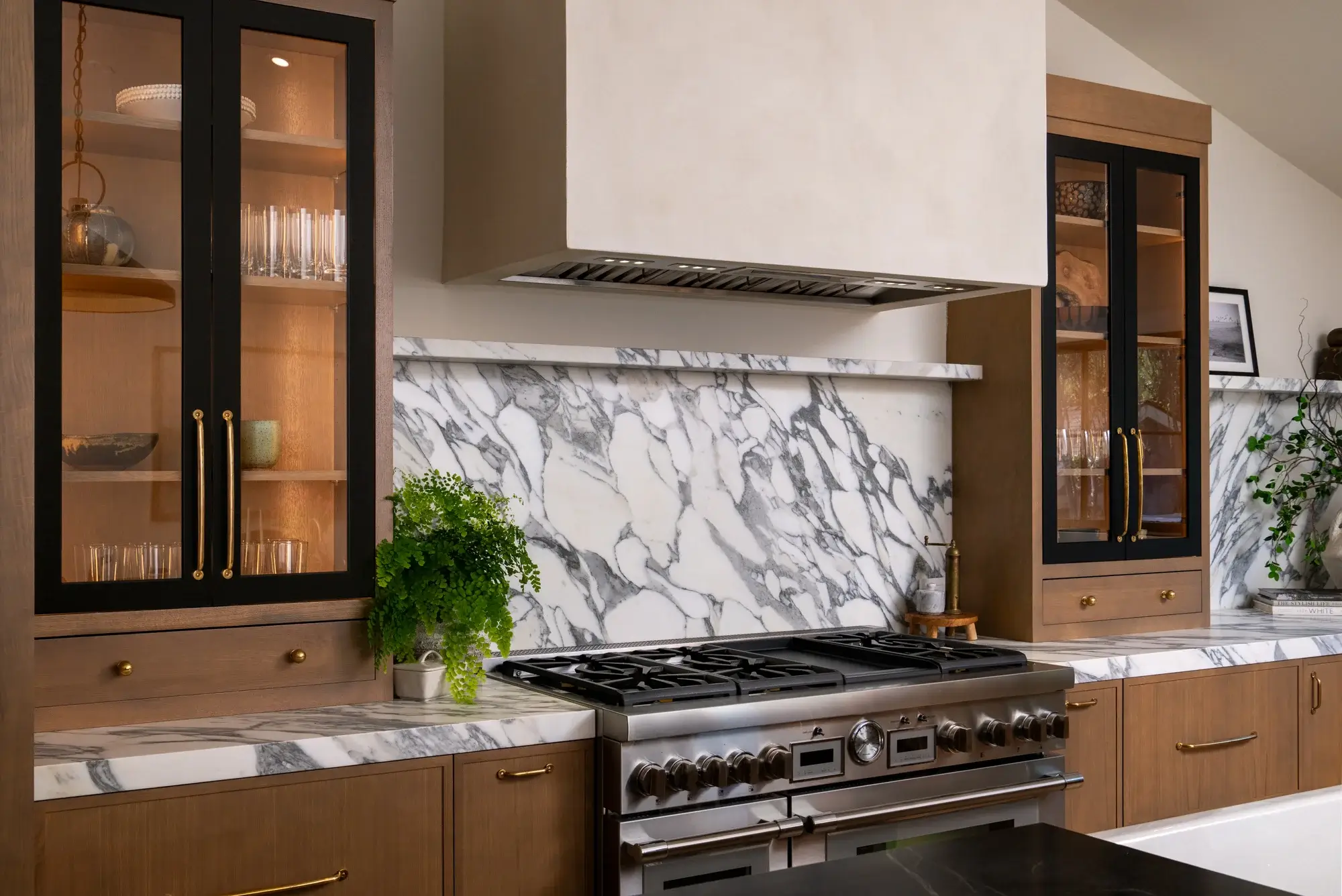 stainless-steel-appliances-include-slide-in-range-built-in-microwave-and-dishwasher