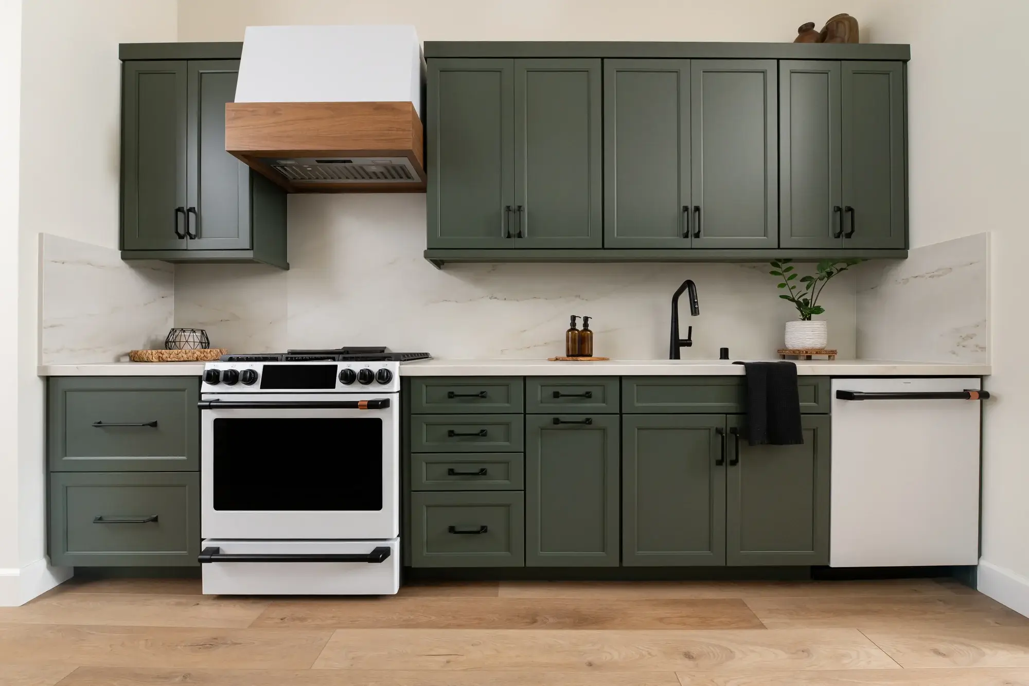 New-appliances-included-slide-in-range-refrigerator-built-in-microwave-dishwasher-all-in-white