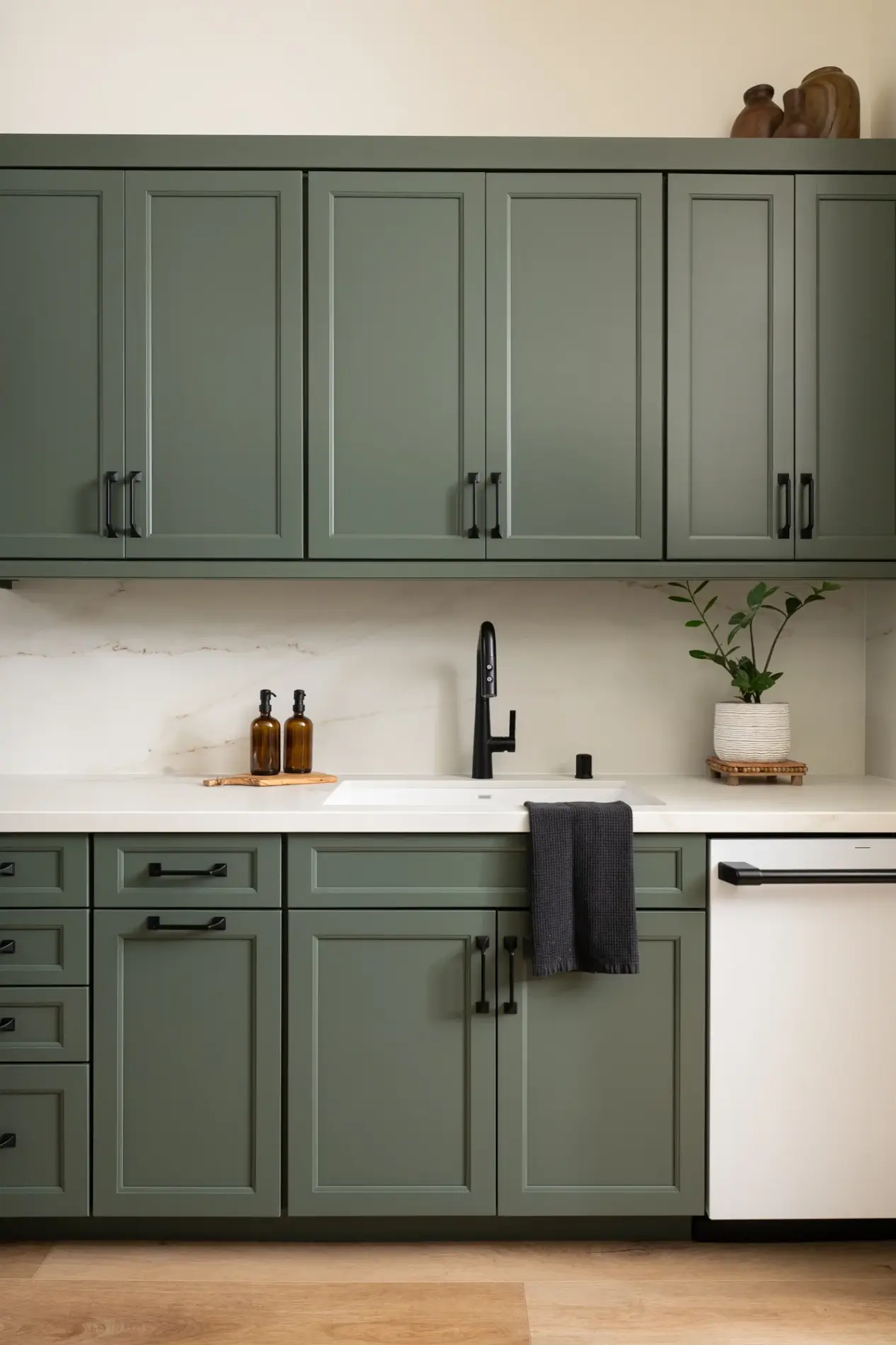 white-undermount-single-basin-kitchen-sink-with-matte-black-one-handle-pull-down-faucet