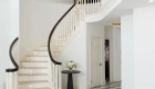 Foyer-and-powder-bath-flooring-with-checkerboard-pattern-in-Amani-gray-and-calcatta-white-with-matte-finish