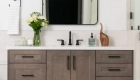 Dual-vanities-by-Kemper-in-Seal-finish-with-matte-black-pulls