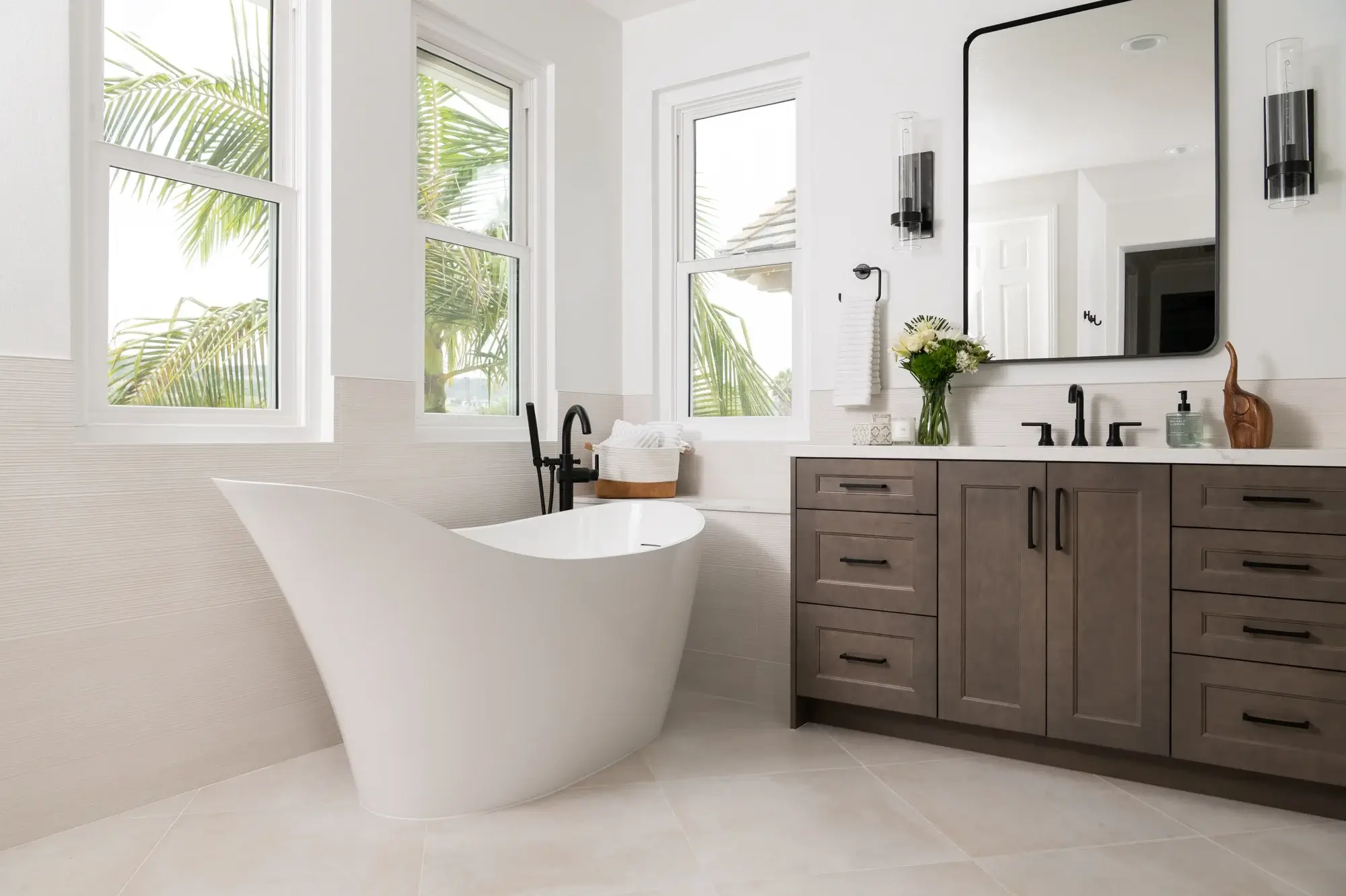 white-undermount-sinks-with-2-handle-widespread-bathroom-faucets-in-matte-black
